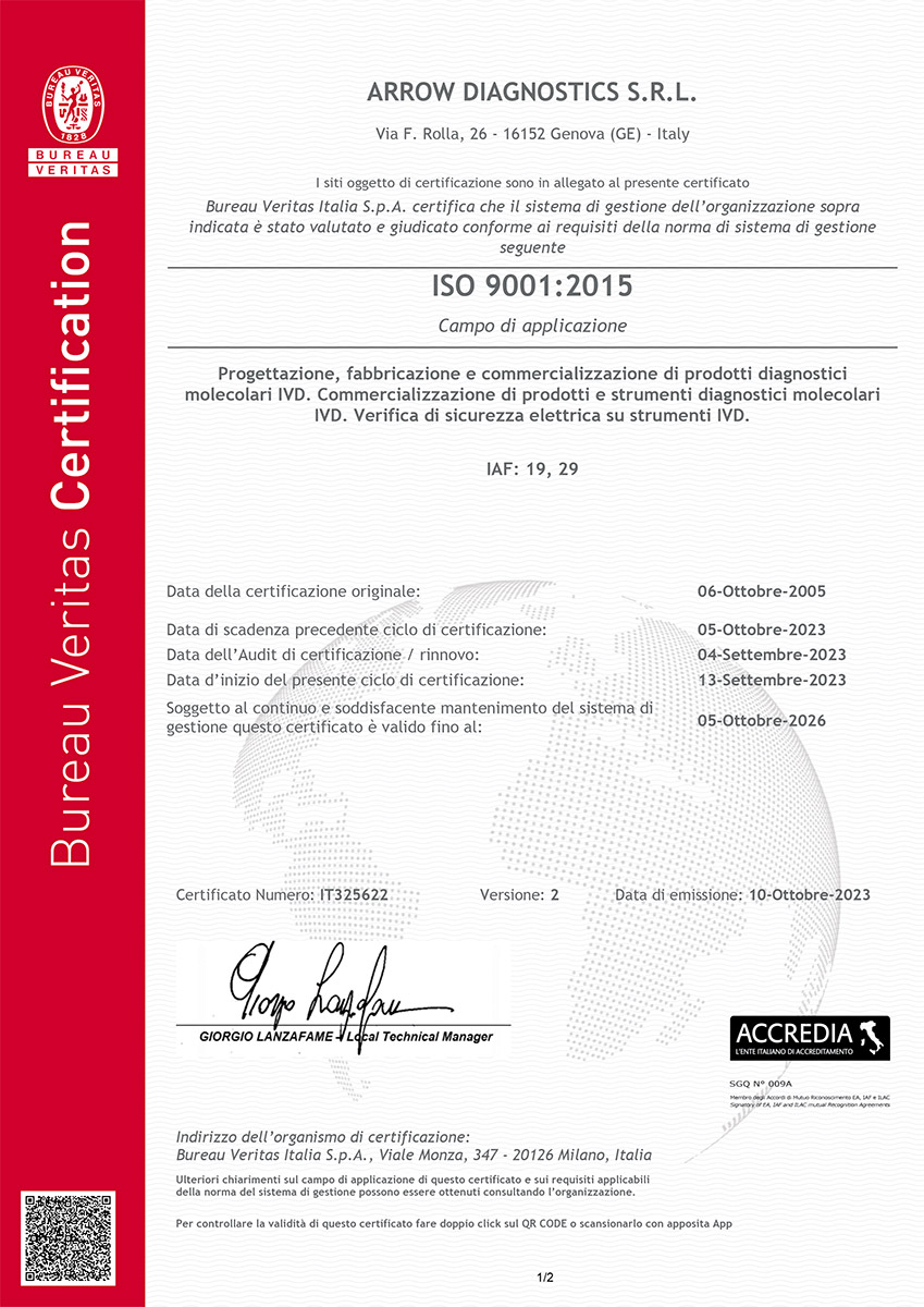 Arrow Diagnostics - ISO9001